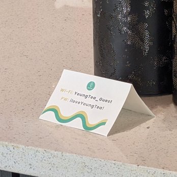 Young Tea - Wifi pw - Bubble Tea Near Me - Bellevue, Washington