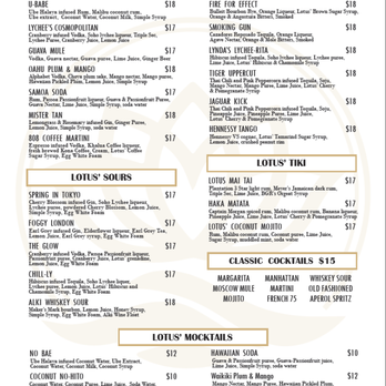 Lotus on The Beach - Cocktail Menu - Cocktail Bars Near Me - Seattle, Washington Lotus on The Beach - Cocktail Menu - Cocktail Bars Near Me - Seattle, Washington
