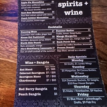 Dunning Pour House - Drink menu - Bars Near Me - Chicago, Illinois