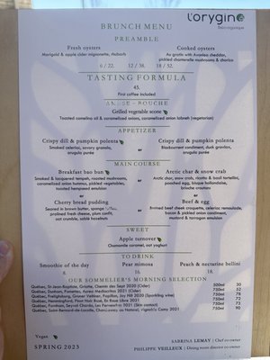 Menu photo 2 L'Orygine Quebec City, QC Menu photo 2 L'Orygine Quebec City, QC