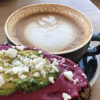 Cat & Cloud - Latte and beet hummus, avocado toast - Coffee & Tea Near Me - Aptos, California