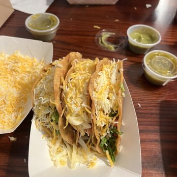 El Perrito - Crispy beef tacos, ordered extra cheese for $1 - Tacos Near Me - Austin, Texas
