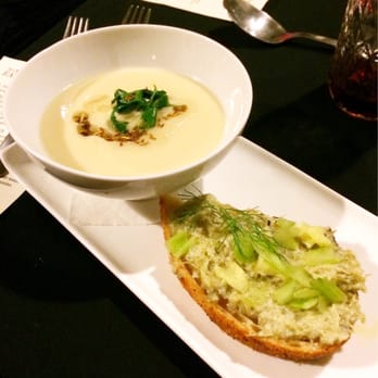 S+M Vegan - Fennel & celeriac bisque, celery butter toast - Caterers Near Me S+M Vegan - Fennel & celeriac bisque, celery butter toast - Caterers Near Me