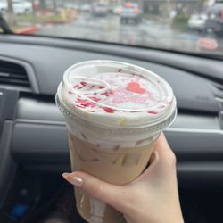 Stockton Coffee - Raspberry truffle latte, so cute!