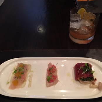 Scarpetta - Fluke, whitefish and tuna raw dish appetizer. Very yummy, especially the tuna. - Italian Near Me - New York, New York Scarpetta - Fluke, whitefish and tuna raw dish appetizer. Very yummy, especially the tuna. - Italian Near Me - New York, New York