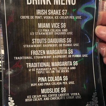 Stout's Irish Pub & Grill - Menu as of April 2021 - Pubs Near Me - Clinton, Iowa