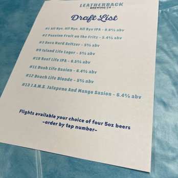 Leatherback Brewing - St. Thomas - Today menu - Breweries Near Me - Estate Thomas, Virgin Islands