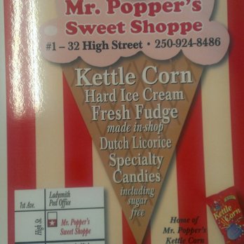 Mr.poppers Sweet Shoppe - an ice cream cone - Candy Stores Near Me - Ladysmith, British Columbia Mr.poppers Sweet Shoppe - an ice cream cone - Candy Stores Near Me - Ladysmith, British Columbia