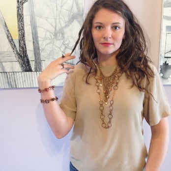 Rosette Studios: Arts & Letters - Laura wearing jewelry by Hectic Eclectic. - Art Galleries Near Me - Springfield, Missouri