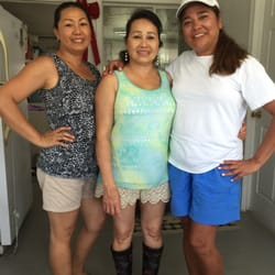 Flower's Shrimp Market - Sweet Flower in the middle with her friend Lily and me.