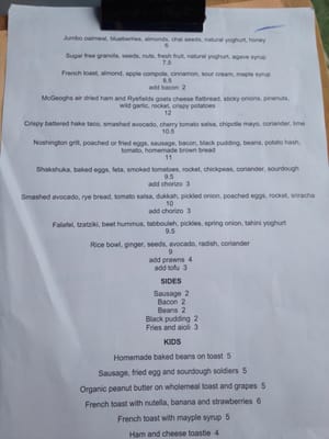 Menu photo 3 Noshington Cafe Dublin, D