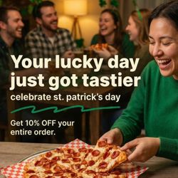 Curry Up Pizza - 10% Off On St. Patrick's Day