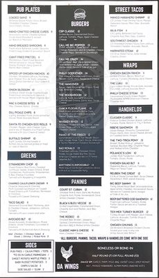 Menu photo 4 Court Street Pub Ottawa, IL