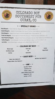 Menu photo 6 Colorado Boy Southwest Pub Ouray, CO Menu photo 6 Colorado Boy Southwest Pub Ouray, CO