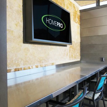 HomePro - Detail of HomePro installed mounted outdoor TV in the Dallas Fort Worth community of Union Park - Security Systems Near Me - Carrollton, Texas