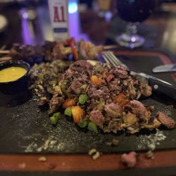 BoomTown Brewery & Woodfire Grill | Hibbing, MN - I cut up the kabob.
