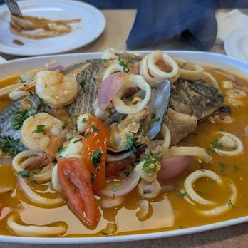 Ceviche's Peruvian Cusine - Whole fish in a boulabaise like sauce - Peruvian Near Me - Pittsburgh, Pennsylvania