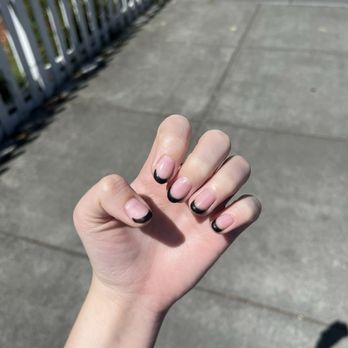 Nails by Kim - Black French tip - Nail Salons Near Me - San Rafael, California Nails by Kim - Black French tip - Nail Salons Near Me - San Rafael, California