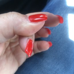 Acrylic not put on correctly