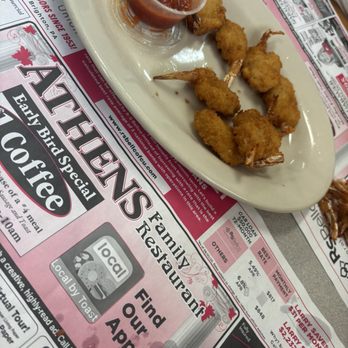 Athens Family Restaurant - "21 piece shrimp appetizer" (partially eaten) - Breakfast & Brunch Near Me - Beaver Falls, Pennsylvania Athens Family Restaurant - "21 piece shrimp appetizer" (partially eaten) - Breakfast & Brunch Near Me - Beaver Falls, Pennsylvania