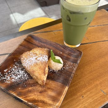 Public Square - Housemade Sugar Scone (gluten free) and pandan coffee - Coffee & Tea Near Me - La Mesa, California Public Square - Housemade Sugar Scone (gluten free) and pandan coffee - Coffee & Tea Near Me - La Mesa, California