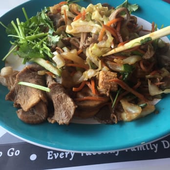 Panda Mongolian BBQ - Dove right in before taking pic and yelp review so lo ciento for how EW it looks. It actually be yum~ - Mongolian Near Me - Orange, California