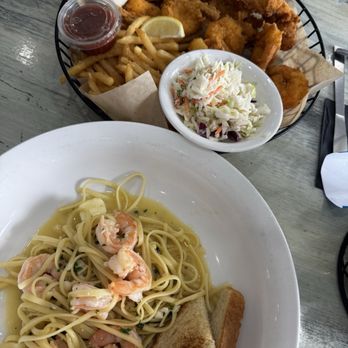 Fish On Seafood House - Fish N Chips Shrimp Scampi Lunch - Seafood Near Me - Destin, Florida Fish On Seafood House - Fish N Chips Shrimp Scampi Lunch - Seafood Near Me - Destin, Florida