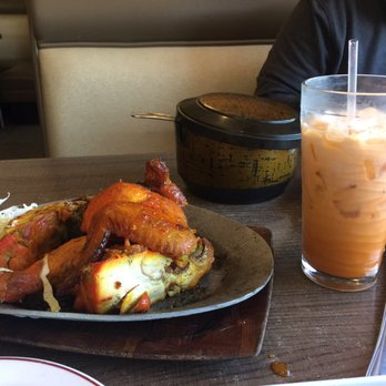 Thai Rama - BBQ Chicken with steamed rice and a Thai tea w/ cream to wash it down. - Thai Near Me - Phoenix, Arizona