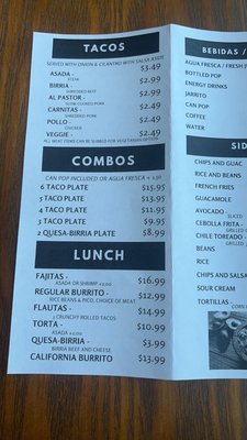 Menu photo 5 Tata's Mexican Restaurant Everett, WA