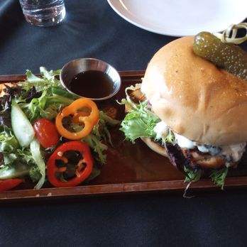 J'TM Resto Bar - Chicken Burger with side salad ($20 during Happy Hour, $23 otherwise). - Gastropubs Near Me - Ottawa, Ontario