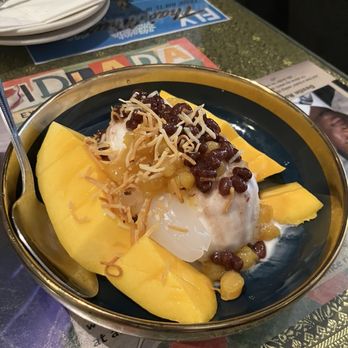 Jitlada - mango with coconut ice cream - Thai Near Me - Los Angeles, California