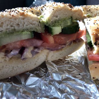 Gotham Bagels - South Loop - Veggie bagel with vegan cream cheese - Bagels Near Me - Chicago, Illinois