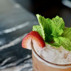 One of my favorite cocktails - the honey strawberry smash