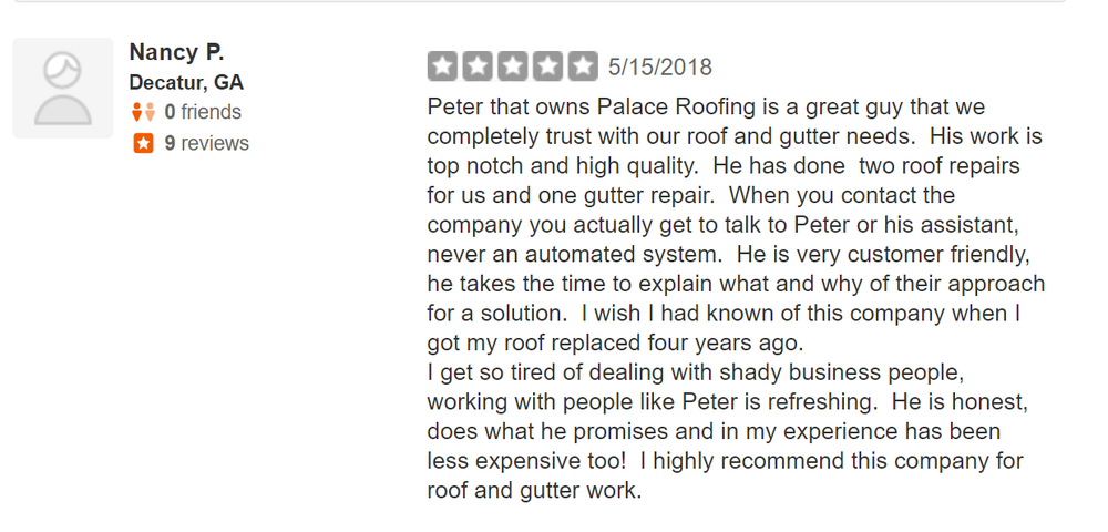 Slide of Palace Roofing Restoration & Gutters