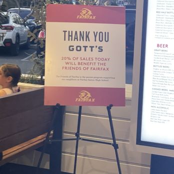 Gott's - Tonight's proceeds supports Friends of Fairfax!  3/6/2026 - Burgers Near Me - Los Angeles, California