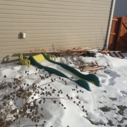 A-1 Property Management - Trash debris pile in backyard! A-1 Property Management's idea of move-in ready.
