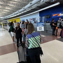 Budget - Line at budget car rental at the Cleveland airport