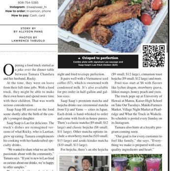 Saap Saap HI - Featured on CRAVE in the Honolulu Advertiser Paper - Food Trucks Near Me - Honolulu, Hawaii Saap Saap HI - Featured on CRAVE in the Honolulu Advertiser Paper - Food Trucks Near Me - Honolulu, Hawaii