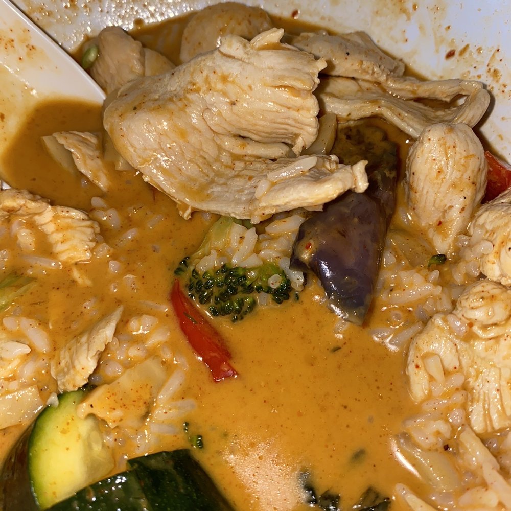 Thai Lao Cuisine - C36. Red Curry with lots of chicken and veggies over rice - Thai Near Me - Fair Oaks, California Thai Lao Cuisine - C36. Red Curry with lots of chicken and veggies over rice - Thai Near Me - Fair Oaks, California
