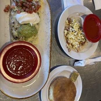 Taco Felix 2 - Mexican omelette w/a biscuit and a breakfast taco - Breakfast & Brunch Near Me - Southaven, Mississippi Taco Felix 2 - Mexican omelette w/a biscuit and a breakfast taco - Breakfast & Brunch Near Me - Southaven, Mississippi
