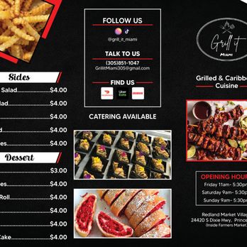 Grill It Miami - a menu for a restaurant - Barbeque Near Me - Homestead, Florida Grill It Miami - a menu for a restaurant - Barbeque Near Me - Homestead, Florida