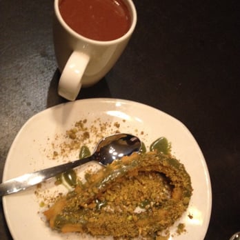 Xoco - Pistachio Glazed Churro & Classic Hot Chocolate. $3.25 - Mexican Near Me - Chicago, Illinois Xoco - Pistachio Glazed Churro & Classic Hot Chocolate. $3.25 - Mexican Near Me - Chicago, Illinois