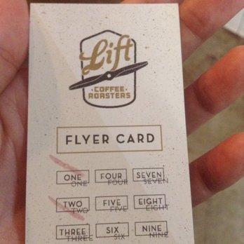 Lift Coffee Roasters - Every time you get a drink you get a card stamp! - Coffee & Tea Near Me - Riverside, California