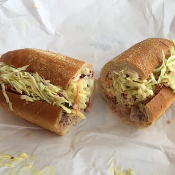 Tat's Truck - Tatstrami sandwich, with requested extra veggies. Fresh hoagie roll, in house cured pastrami, cole slaw and Russian dressing. - Food Trucks Near Me Tat's Truck - Tatstrami sandwich, with requested extra veggies. Fresh hoagie roll, in house cured pastrami, cole slaw and Russian dressing. - Food Trucks Near Me