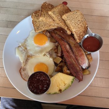Gabriel's Gourmet Cafe - The jam and pineapple that were great was a nice touch. - Breakfast & Brunch Near Me - Nanaimo, British Columbia Gabriel's Gourmet Cafe - The jam and pineapple that were great was a nice touch. - Breakfast & Brunch Near Me - Nanaimo, British Columbia