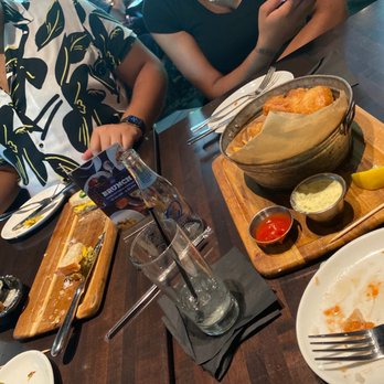 The General Public - Fish and chips, hush puppies, ranch water with vodka, grilled cheese bites, martini - New American Near Me - Houston, Texas The General Public - Fish and chips, hush puppies, ranch water with vodka, grilled cheese bites, martini - New American Near Me - Houston, Texas