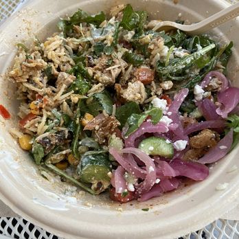 CAVA - Arugula and saffron bowl with chicken and veggies - Mediterranean Near Me - Chesterfield, Virginia CAVA - Arugula and saffron bowl with chicken and veggies - Mediterranean Near Me - Chesterfield, Virginia