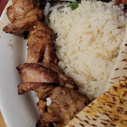 Chicken Thigh Kabob lunch special Chicken Thigh Kabob lunch special