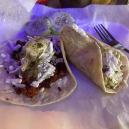 Tacos were delicious! shredded pork and beef were the best. steak was chewy. Service excellent! The chips are homemade! Tacos were delicious! shredded pork and beef were the best. steak was chewy. Service excellent! The chips are homemade!