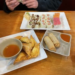 Yama Sushi - Crab rangoon, spring roll, Crunchy Spicy Tuna Roll
